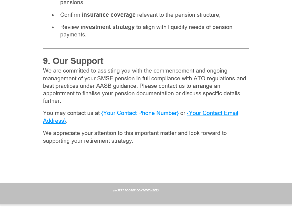 Letter Detailing SMSF Pension Commencement Requirements - Image 4