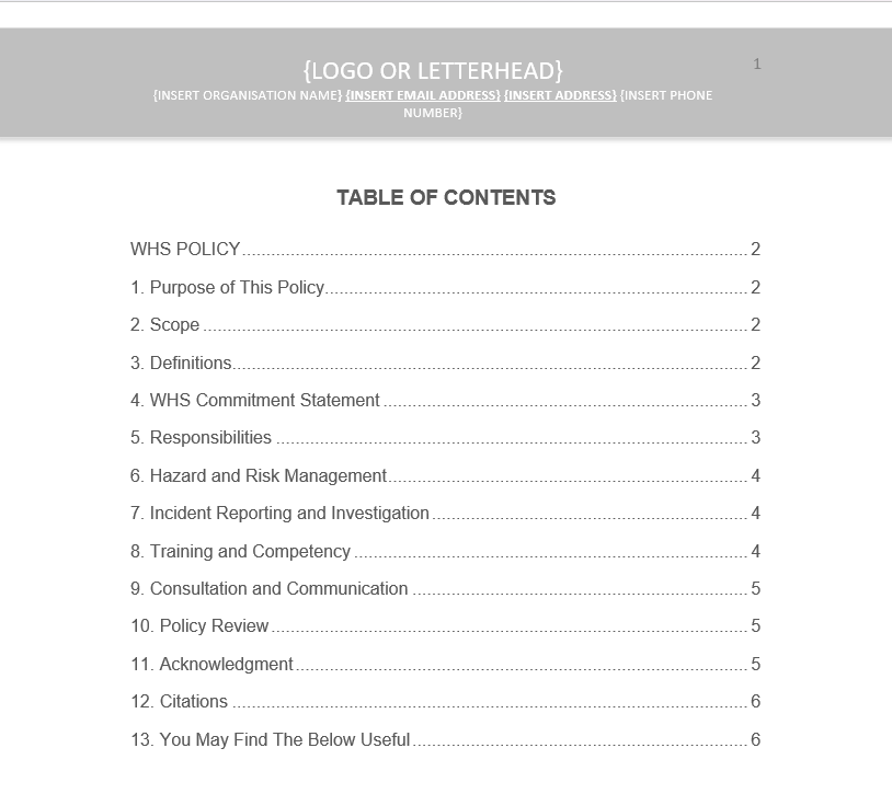 WHS Policy - Image 2